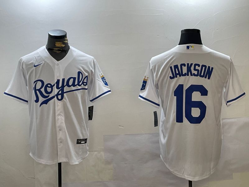 Men Kansas City Royals #16 Jackson White Game 2024 Nike MLB Jersey style 1->kansas city royals->MLB Jersey